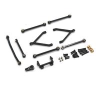 RC Accessories Compatible With FMS For FCX24 For Small For Strange 1/24 Remote Control Car Metal Upgrade Accessories Pull Rod Vulnerable Set(Black)