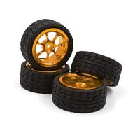 RC Accessories Compatible With HPI For Tamiya For WRC For TT02 XV01 Wheel Hub Tire 1/10 RC Car Upgrade Parts Accessories 65x26MM(Yellow)
