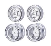 RC Accessories Compatible With Tamiya Frog Grasshopper For Hornet 1/10 RC Cars Parts 4PCS CNC Beadlock Wheels High-Strength Aluminum Rim Hub Kit(Silver)