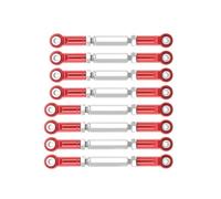 RC Accessories Compatible With WPL C14 C24 For MN D90 MN99S 1/12 1/16 RC Car Upgrades Parts 8pcs Metal For Chassis Link Rod Pull Rod Tie Rod Linkage(Red)