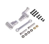 Rc Accessories For MJX For Hyper Go For 14301 14302 14303 1/14 RC Car Metal Improved Upgraded Steering Component With Steering Column Improved Clearance(Silver)