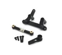 Rc Accessories For SCY 16101 16102 16103 16104 16106 16201 1/16 Metal Steering Assembly And Servo Arm Link Rod RC Car Upgrade Parts Accessories(Black)