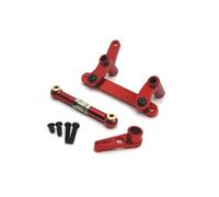 Rc Accessories For SCY 16101 16102 16103 16104 16106 16201 1/16 Metal Steering Assembly And Servo Arm Link Rod RC Car Upgrade Parts Accessories(Red)
