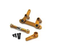 Rc Accessories For SCY 16101 16102 16103 16104 16106 16201 1/16 Metal Steering Assembly And Servo Arm Link Rod RC Car Upgrade Parts Accessories(Yellow)