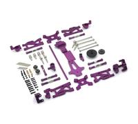 Rc Accessories For WLtoys 144001 144010 144002 1/14 RC Car For Swing Arm Steering Linkage Drive Shaft Shock Tower Gear Servo Arms Centre Shaf(Purple)