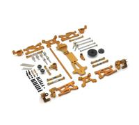 Rc Accessories For WLtoys 144001 144010 144002 1/14 RC Car For Swing Arm Steering Linkage Drive Shaft Shock Tower Gear Servo Arms Centre Shaf(Yellow)