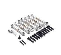 Rc Accessories For Wltoys 144002 144001 144010 124016 124017 124018 124019 RC Car Metal Linkage Servo Pull Steering Tie Rod Set Arms(Silver)