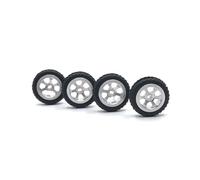 Rc Accessories For WLtoys K969 K979 K989 K999 P929 P939 For MINI-Q For MINI-Z 1/28 Metal Drift Wheels Hub Soft Tire Skin RC Car Upgrade Parts(Silver)