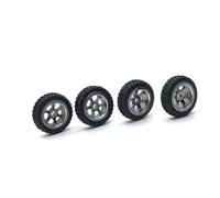 Rc Accessories For WLtoys K969 K979 K989 K999 P929 P939 For MINI-Q For MINI-Z 1/28 Metal Drift Wheels Hub Soft Tire Skin RC Car Upgrade Parts(Titanium)