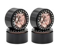 RC Accessory Compatible With Axial For SCX10 II III For Wraith For Capra RR10 RBX10 1/10 RC Crawler Car 4pcs Metal 2.2" Beadlock Wheel Rim Wheel Hub(Yellow)