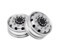 RC Accessory Compatible With Tamiya 1/14 Tractor For Climbing Trailer RC Car Upgrade Parts Complete Set Aluminum Front & Rear Wheel Hubs Rims(2 pcs Front)