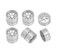 RC Accessory Compatible With Tamiya 1/14 Trailer Tractor Truck Car Upgrade Parts 6PCS Wheel Tire Complete Set Metal Front And Rear Wheel Hub