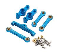 RC Accessory Compatible With Tamiya For TT02 TT-02D 1/10 RC Drift Car Parts Aluminum Ball Bearing Crank Steering Assembly Link Set(Blue)