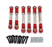 RC Accessory For Arrma For Senton For Granite 4X4 For MEGA 550 1/10 Metal Adjustable Tie Rods Turnbuckles Toe Links Linkage Set Upgrade Parts(Red)