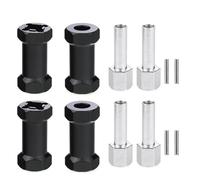 RC Accessory For Axial D90 AX10 CC01 For SCX10 F350 1/10 RC Car Crawler 4Pcs Thickness 15mm/20mm/25mm/ Extension Parts 12mm Hex Wheel Hubs(Black,25mm)