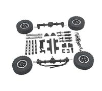 RC Accessory For MN82 LC79 1/12 Front And Rear Axle Set Upgrade Part Servo Arm Connecting Rod Tire Clamp Wheels Pedal Modification Accessories(Black)