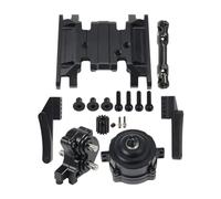 RC Accessory For SCX10 II For Chassis DIY 1/10 RC Crawler Front Motor Mount Planetary Gear Transmission Transfer Case Skid Plate Drive Shaft Set(Black)