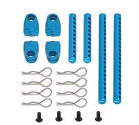 RC Accessory For Tamiya For TT02 RC Upgrade Parts Metal Assembled Body Post Mounts Car Shell With R Clips Fixing Column Part Model Modified Parts(Blue)