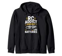 RC Addict Send Help And Lipo Batteries Zip Hoodie