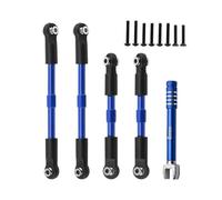 RC Adjustable Pull Rod For ARRMA 1/10 For GORGON 4X2 For VORTEKS 2WD FURY MEGA 550 QUAKE Metal Turnbuckles Camber Links Toe Set Linkage Upgrade Parts(Blue)