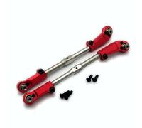 RC Adjustable Pull Rod For Arrma 1/8 For Kraton For Outcast For Notorious For Talion Stainless Steel Adjustable Turnbuckle Tie Rod Steering Link With Ends(Red)