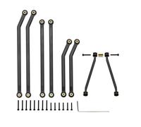 RC Adjustable Pull Rod For Axial For SCX24 For Gladiator AXI00005 1/24 CNC Aluminum High Clearance 4 Links Set RC Crawler Car Upgrade Parts(Black)