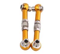 RC Adjustable Pull Rod For HSP 94101 94102 94103 94123 1/10 2Pcs 102017 02017 Aluminum Front Rear Servo Link Electric On-Road Drift RC Car Upgrade Part(Yellow)