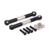 RC Adjustable Pull Rod For Losi For Wltoys 12428 12423 FY03 1-12 2PCS Alloy Tie Rod Servo Link 0018 Rc Car Truck Monster Parts And Accessories Replacement Use(Black)