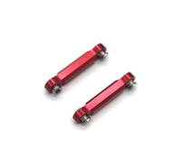 RC Adjustable Pull Rod For MJX 14301 14302 14303 1/14 2pcs Metal Steering Rod RC 4WD Remote Control Car Tracked Vehicles Parts And Accessories Upgrades Replacement(Red)