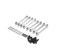 RC Adjustable Pull Rod For MN D90 D91 D96 D99 D99S MN90 1/12 8pcs Metal Chassis Pull Rods Fixed Link Suspension Tie Rod RC Car Upgrade Parts(Silver)
