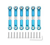 RC Adjustable Pull Rod For Wltoys A949 A959 A969 A979 K929 1/18 6PCS Metal Linkage Pull Rod Front/Rear Servo Link Tie RC Car Upgrade Spare Parts(Blue)