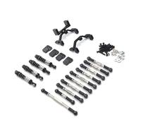 RC Adjustable Pull Rod For WPL 1/16 C14 C24 C34 B14 B24 For Henglong Metal Upgrade Steering Linkage Shock Absorber Kit Remote Control Car Parts Accessories(Black)