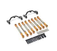RC Adjustable Pull Rod For WPL C14 C24 B1 B14 1/16 10pcs Metal Steering Link Rod Pull Mount For Seat Set Upgrade Parts Rc Model Crawler Car Truck For Buggy(Yellow)