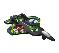 RC Aeroplane Toy w/LED Foam Airplane Fighter 360 Flips Stunt Helicopter (Green)