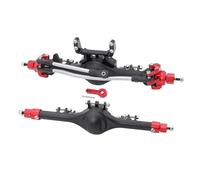 RC Axle Accessories For Axial For SCX10 II 90046 90047 1/10 Aluminum Front Rear Straight Complete Axles Set Servo Mount RC Crawler Upgrade Parts(Red,Set)