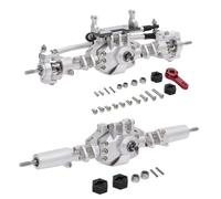 RC Axle Accessories For Axial For SCX10 II 90046 90047 Alloy Front Rear Axle RC Bridge Axle Spare Parts Crawler Truck(Silver)