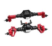 RC Axle Accessories For Axial For SCX10 II Spiral Gear 90046 90047 D90 1/10 Front And Rear Portal Axle CNC Aluminum Alloy Anodized RC For Rock Crawler(Red,Set)