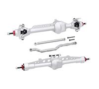 RC Axle Accessories For Axial For SCX10 Pro 1/10 CNC Integrated Aluminum Front Rear Straight Axles Set RC Crawler Complete Axles Upgrade Parts(Silver,Set)