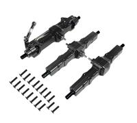 RC Axle Assembly Aluminum Alloy Housing Axle Set with Steel and Smooth Ball Bearings for Six Wheel RC Vehicle Chassis Replacement Suitable for Hobbyist Maintenance, Black