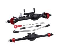 RC Axle For Axial For SCX10 III 1/10 CNC Aluminum Front Rear Straight Complete Axle RC Crawler Car Upgrade Parts(Black,Set)