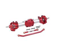 RC Axles Models Compatible With MN128 G500 MN86K MN86KS MN86S 1/12 Rc Crawler Car Upgrade Complete Front Rear Differential Straight Axle With Diff Gear(Silver red,Front)
