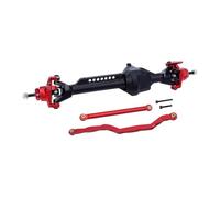 RC Axles Models For Axial For SCX10 Pro 1/10 RC Crawler Complete Axles Upgrade Parts CNC Integrated Aluminum Front Rear Straight Axles Set(Red,Front Axle)