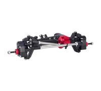 RC Axles Models For SCX10 1/10 RC Car Crawler Aluminum Offset Portal Axle With Constant Velocity Driveshift Dual Servo Mount Steering Rod(Black,Front axle)