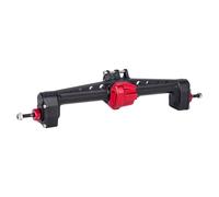 RC Axles Models For SCX10 1/10 RC Car Crawler Aluminum Offset Portal Axle With Constant Velocity Driveshift Dual Servo Mount Steering Rod(Black,Rear axle)