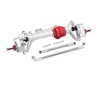 RC Axles Models For SCX10 III 1/10 RC Crawler Car Aluminum AR45P Offset Front Rear Portal Axle Set With 3-Section CVD Driveshaft Two Servo Mount(Silver,Front Axle)