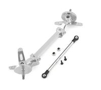 RC Axles Models For Tamiya 1/14 RC Car Truck Tractor Upgrades Parts Metal Front Axle Steering Assembly Link Pole Linkage Rod No Power(Silver,Size2)