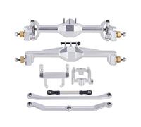 RC Axles Models For TRX4M 1/18 RC Car Crawler Axle Upgrade Parts +10mm Diamond CNC Portal Axles With Lay Down Servo Mount Links(Silver)