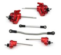 RC Axles Toys For SCX10 90046 90047 Front And Rear Door Axle 313mm Wheel Base Metal Reverse Transmission Steering Components For Climbing Frame(Red,1set)