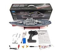 RC Battleship 1/390 Scale Remote Control Warship, 2.4GHz High-Speed Electric RC Boat for Adults & Kids, Large Military Model with Rechargeable Battery, Capsize Recovery & Low Battery Alarm for Pools &