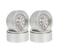 RC Beadlock Hubs For SCX10 III RR10 For Capra For TRX6 For TRX4 VS4 BRX01 For Element For Enduro 1/10 Aluminum Alloy 1.9Inch Beadlock Wheel Hub Rims RC Crawler Car(Silver,4PCS)